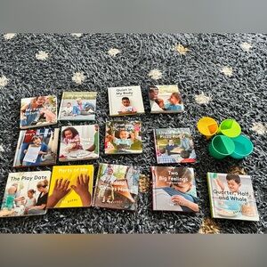 Lovevery Children's 13 Book Collection with measuring cups